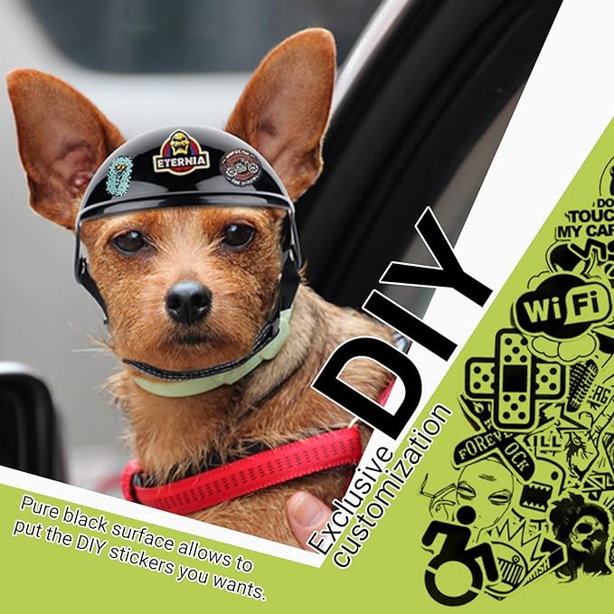 PETLESO Dog Goggles for Small Dogs with Helmet, Pet Sunglasses and Motorcycle Helmet Set for Small Medium Dog Outdoor Driving Walking, Orange