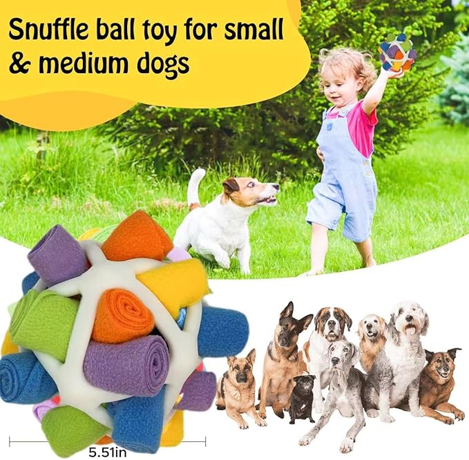 Snuffle Ball for Dogs, Interactive Petle Toys for Training Natural Foraging Skills, Food Ball for S/M/L Dogs (White)