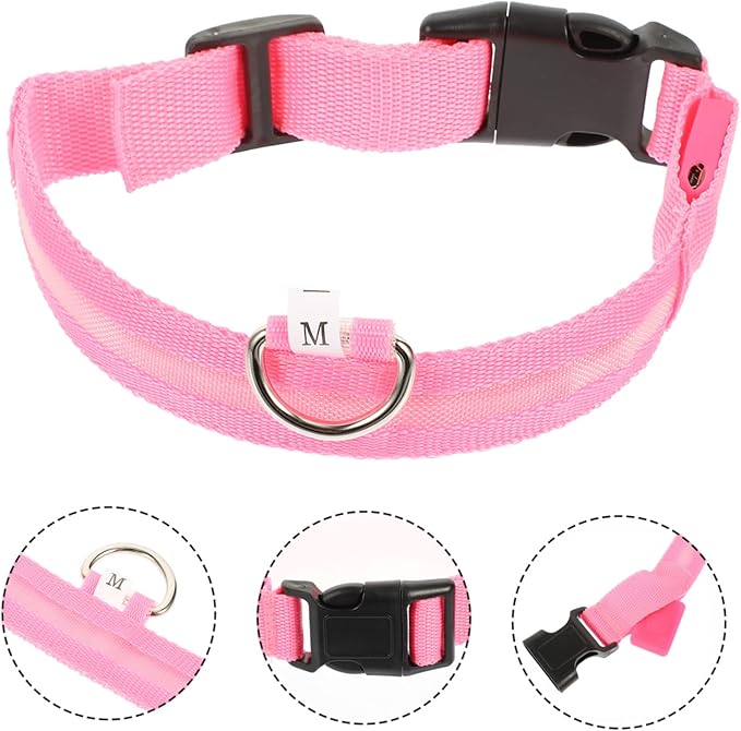 Mipcase 1set Pet Collar Glowing Neck Collar for Dogs and Puppies Rechargeable Led Safety for Night Use Skin-Friendly and Lightweight Design