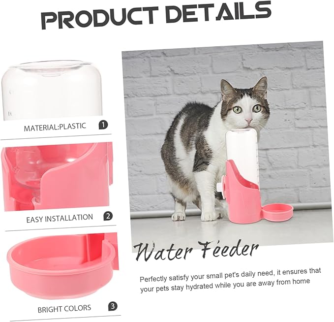 Happyyami Automatic Hanging Dog Water Feeder Compact Cage Suspended Drinking Device for Puppies and Kittens Easy to Install No Mess for Daily Hydration Needs