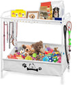 Large Dog Toy Basket,Dog Toy Bin with Storage Organizer,2-Tier Dogs Toys Box for Living Room,Dogs Cat Accessories Organizer,Durable Toys Holder Chest for Leashes