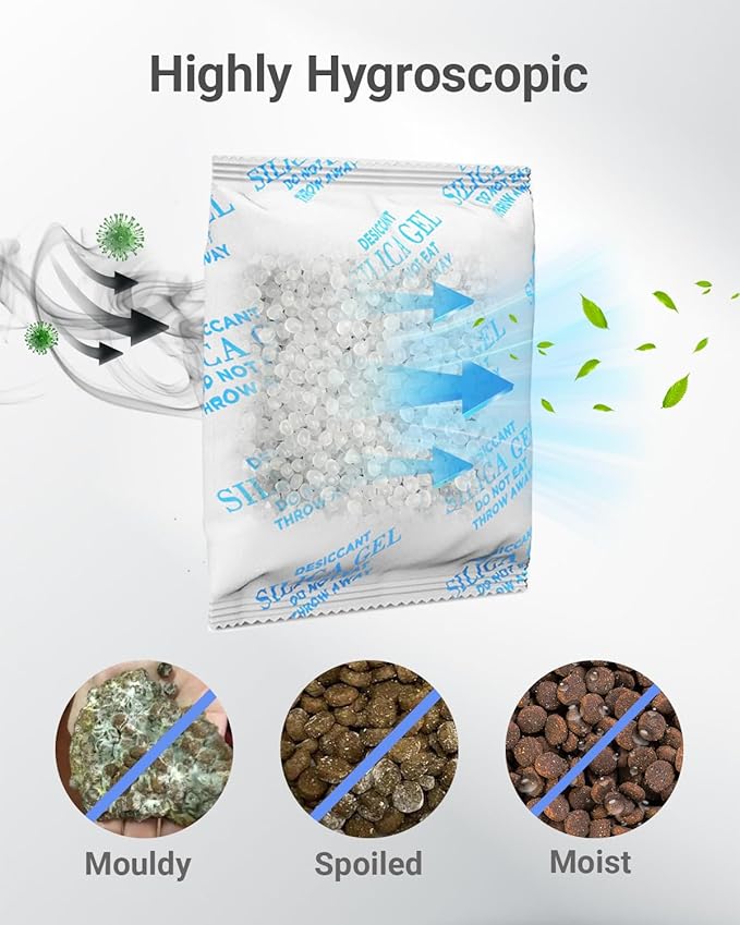 16 Packs Pet Food Desiccant Bag Compatible with Voluas Automatic Pet Feeders, Desiccant Packs Replacement for Dog Treat Container/Automatic Pet Feeder, Keep Pet Food Fresh, Individually Packaged