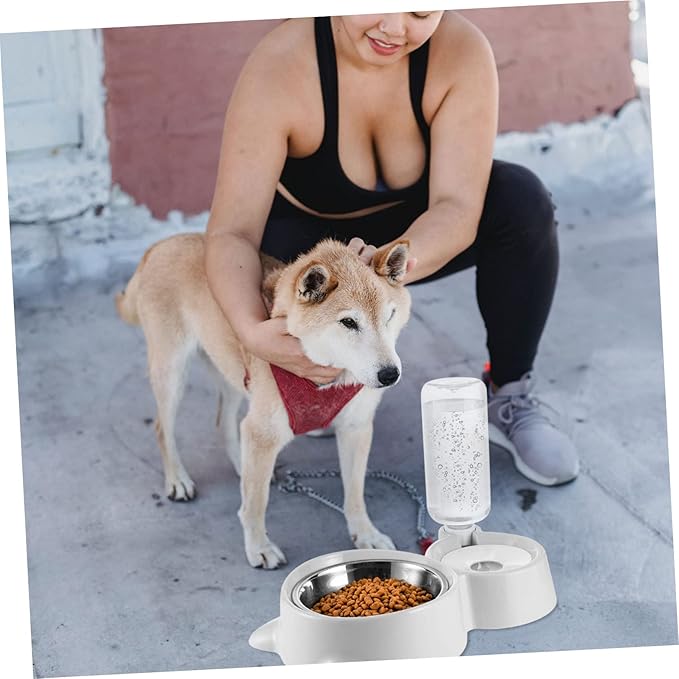 Milisten Pet Feeder and Water Dispenser for Dogs Dual-use Food Container Non- Design Automatic Leak Bowl Food-Grade Easy to