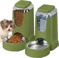 Portable Automatic Pet Cat Feeder and Water Dispenser Bottle Green