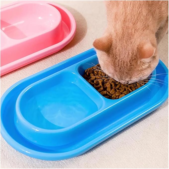 Double Pet Feeding Bowls -Ant Food and Water Dispenser for Dogs and Cats(C)