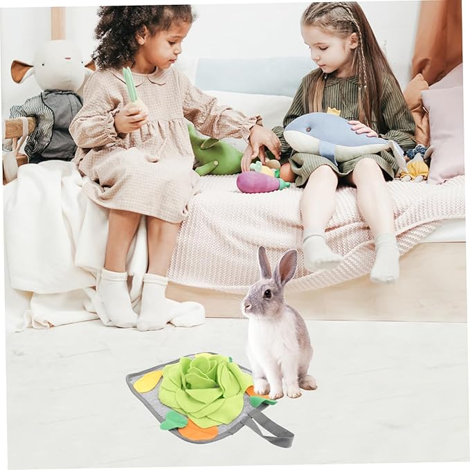 BESPORTBLE Rabbit Foraging Mat Interactive Slow Feeding Pad Intelligence Toy for Rabbits Nose Work Training Relief Pad Unique Pattern