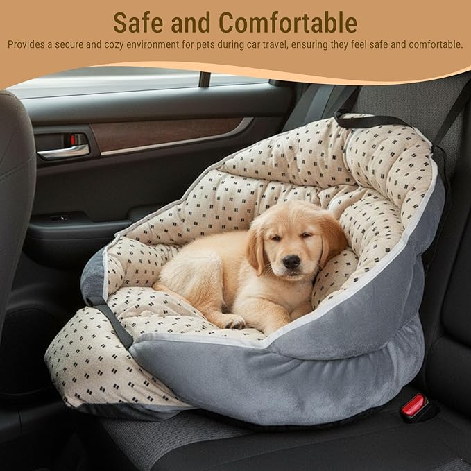 Pet Booster Car Seat, Comfortable Universal Portable Small Dog Car Carrier Bed, Suitable for Travel Camping, Weight: Under 7.5kg/16.5lb