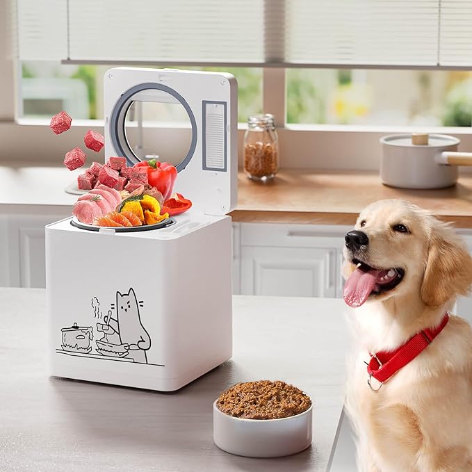 Pet Fresh Food Maker – All-in-One Dog & Cat Food Multicooker with Chopping & Cooking, DIY Cat Churru,Dog Treat Maker,5-in-1 Machine