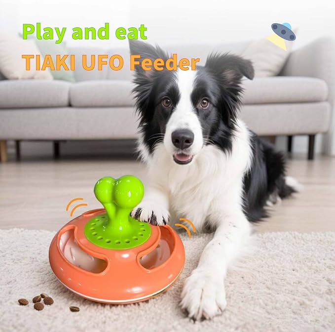 Luqeeg Interactive Dog Puzzle Toy Feeder, Automatic Feeding Puppy Toys, 360 Degree Rotation Balance Structure Alleviate Anxiety Pet Food Treat Feeding Dispenser Keep Them Busy