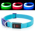 Only Half The Collar Lights LED Dog Collar Light Up Dog Collars USB Rechargeable, Adjustable Size Heavy Duty TPU Nylon Webbing Glow Safety Basic Dog Collars for Large Medium Dogs (M, Royal Blue)