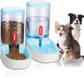 2 X 3.8 L Pet Automatic Feeding Bowls Dog Food Feeder Cat Water Feeder Large Capacity Food Water Dispenser Large Capacity Pet Bowls,Blue