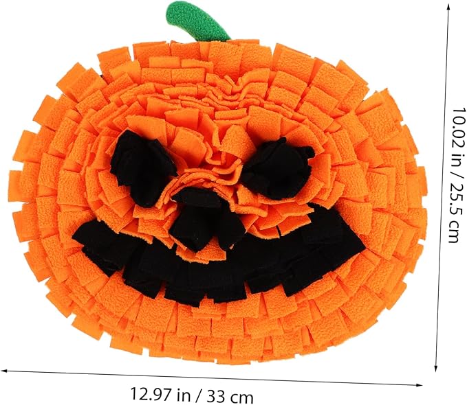 Milisten Pumpkin Snuffle Mat for Dogs Sniffing Feeding Mat Soft Polar Fleece Design Large Breed Interactive Plaything Easy to Clean Unique Home Decoration