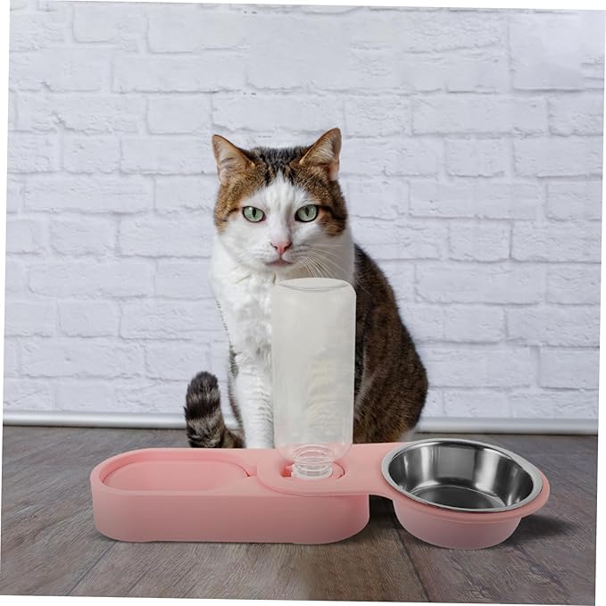 BESPORTBLE Corner Cat Feeder Stainless Steel Pet Bowl Auto Water Feeder for Dogs and Cats