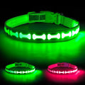 LED Dog Collar with Battery Display, Adjustable Light Up Dog Collars Rechargeable, Glowing in The Dark Reflective Light Collar Super Bright Safety Dog Light for Medium Large Small Pets (Green, S)
