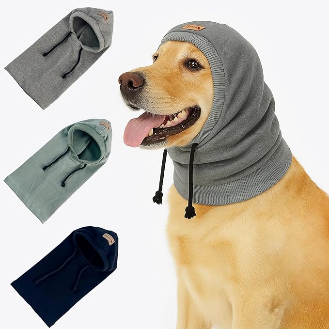 Dog Hat | Bandana for Warmth, Perfect for Fireworks, Thunderstorms, and Grooming（Green-L）