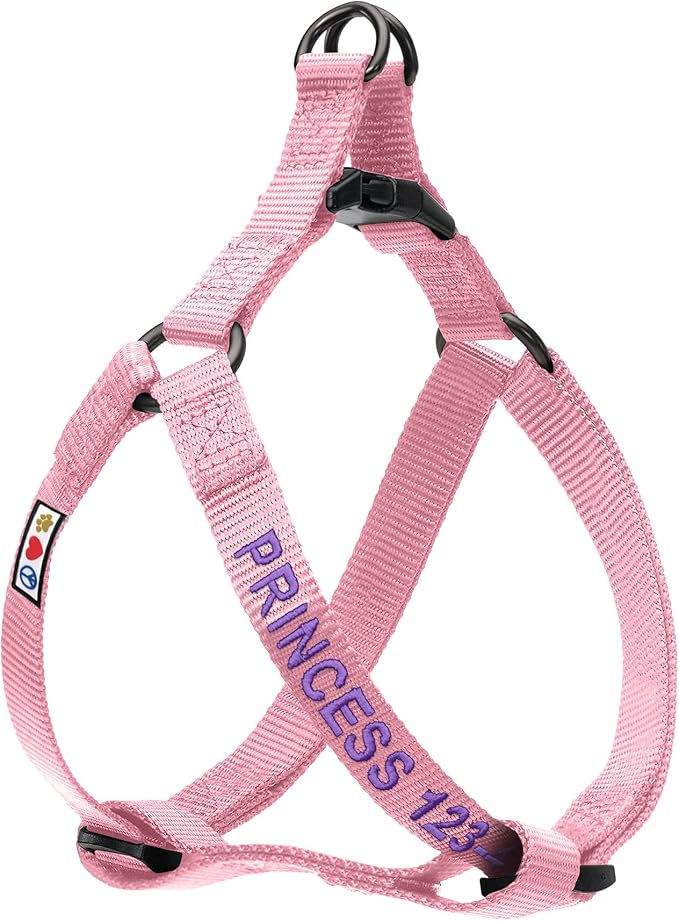 Pawtitas Personalized Dog & Puppy Harness Large Millennial Pink Custom ID Tag Adjustable No Pull Vest