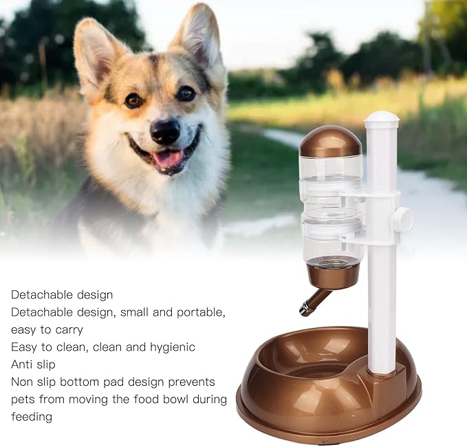 Adjustable Height Pet Stand-Up Water and Food Bowl with Detachable Stand – Multifunctional Dog Automatic Feeder