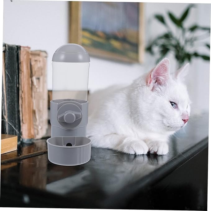 Wear-Resistant Automatic Pet Feeder Water Dispenser for Cats and Compact Hanging Design Prevents Wetting Fur for Travel and Home Use Capacity