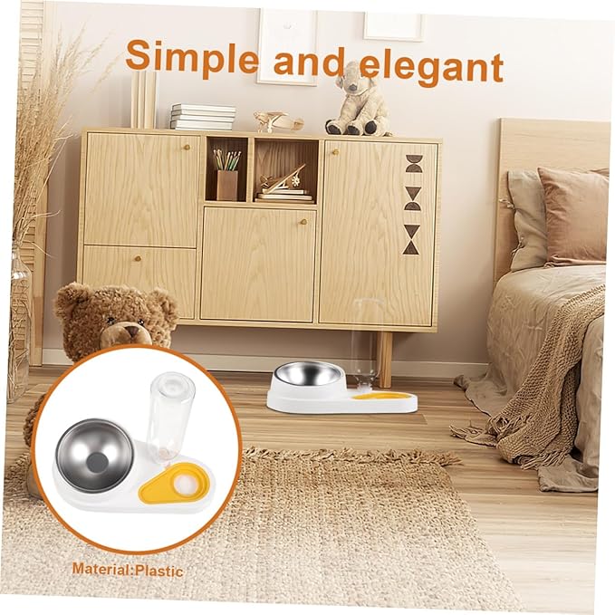 Pet Feeder Station Automatic Pet Food and Water Dispenser for Cats and Dogs Smooth Design for Easy Use
