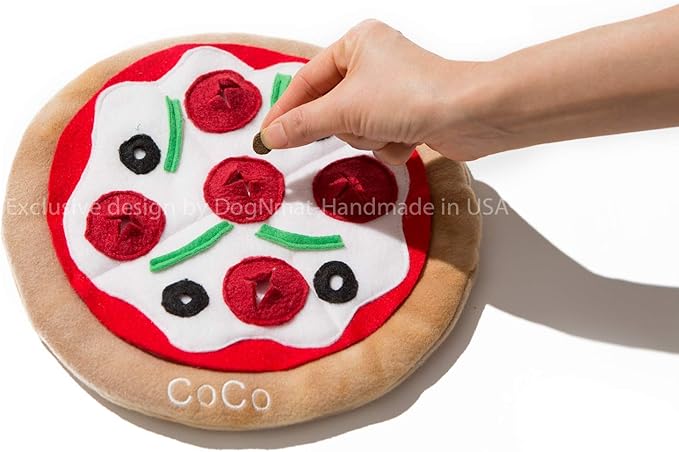 Dog toys, Snuffle mat, Handmade Personalized Pizza dog toys
