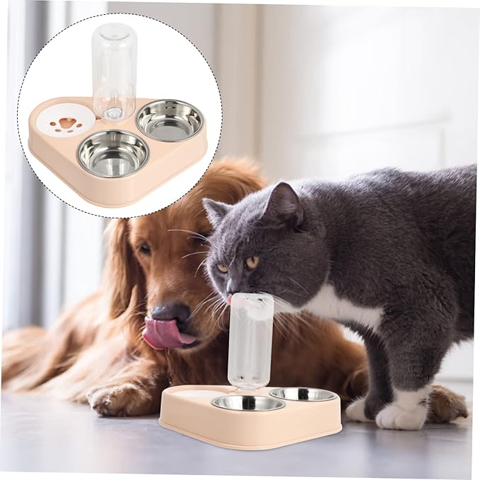 YARNOW Automatic Pet Water Dispenser Capacity and Non-Slip Stainless Steel Bowls for Cats and Dogs Easy to Water Feeder and Dog Bottle