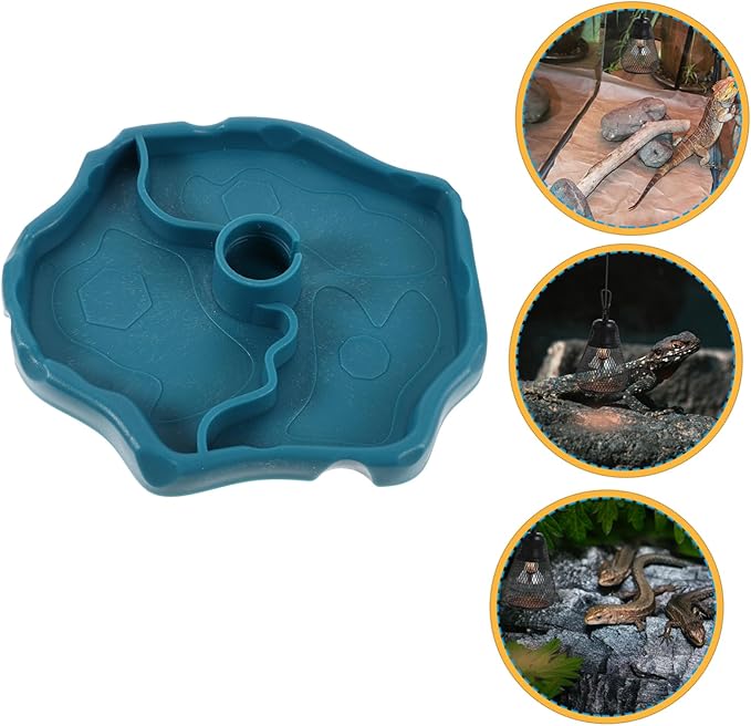 Happyyami Automatic Water Feeder for Dogs Cats Reptile Tank Pet Fountain 2-in-1 Water Dish Food Plate