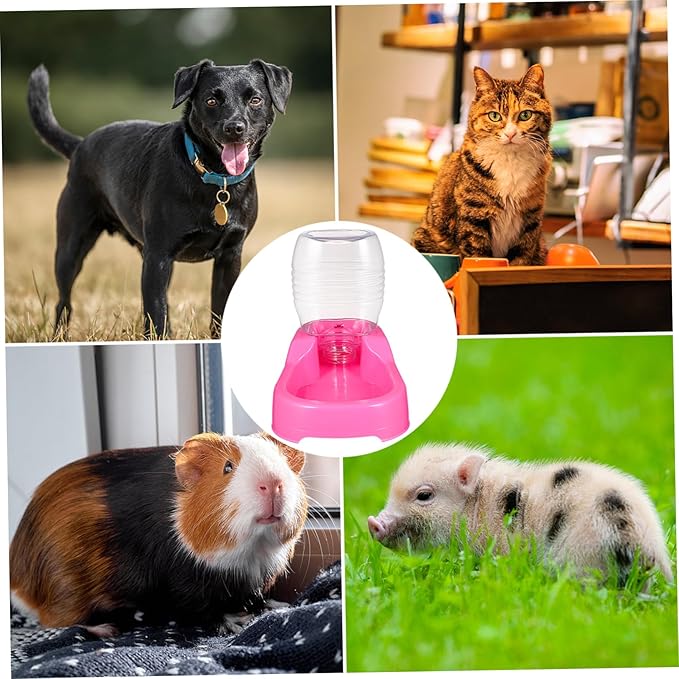 Pet Water Feeder Bowl Pink Smooth Surface Spill Puppies Automatic Water Dispenser Safe Eco Friendly Material Suitable for Home and Pet Shops