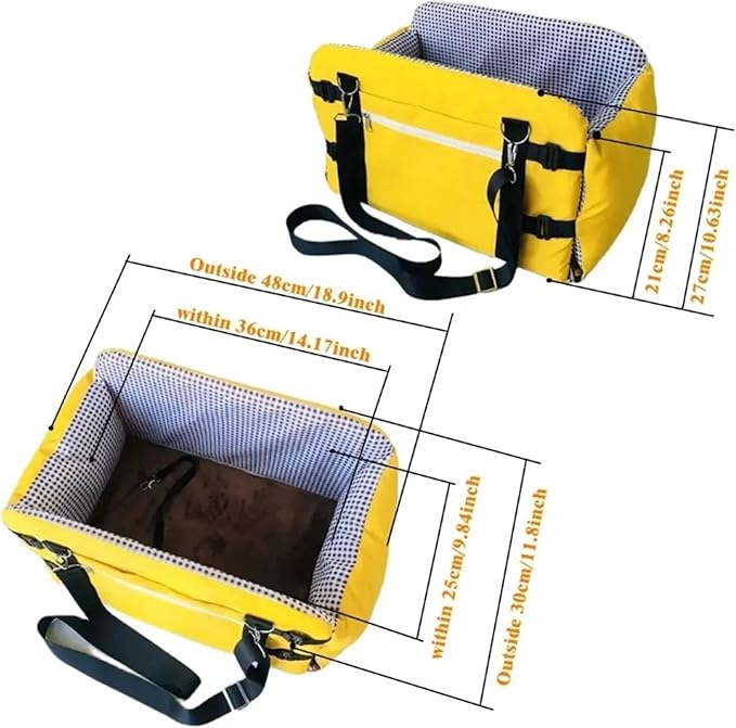 Anti-Slip Dog Car Seat For Medium Small Dogs Cats - Portable Booster Seat, Safety Travel Carrier, And Secure Pet Travel Bag(Black)