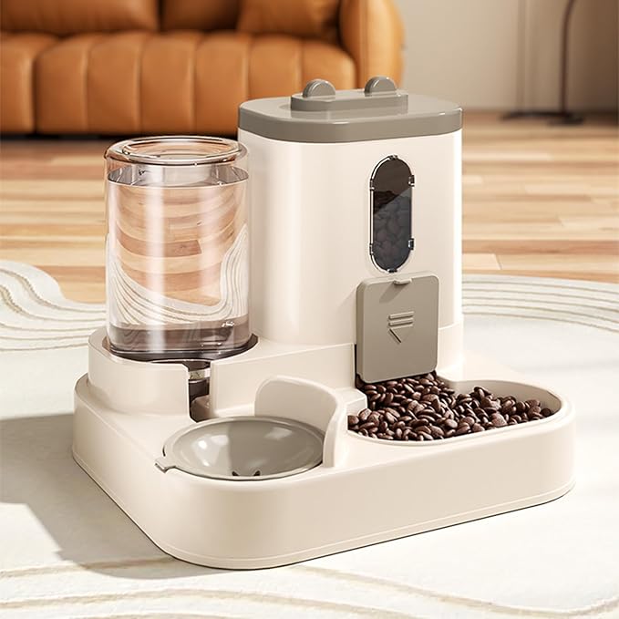 Elevated Pet Feeders with Removable Bowl and Automatic Water Dispenser Cat Dogs