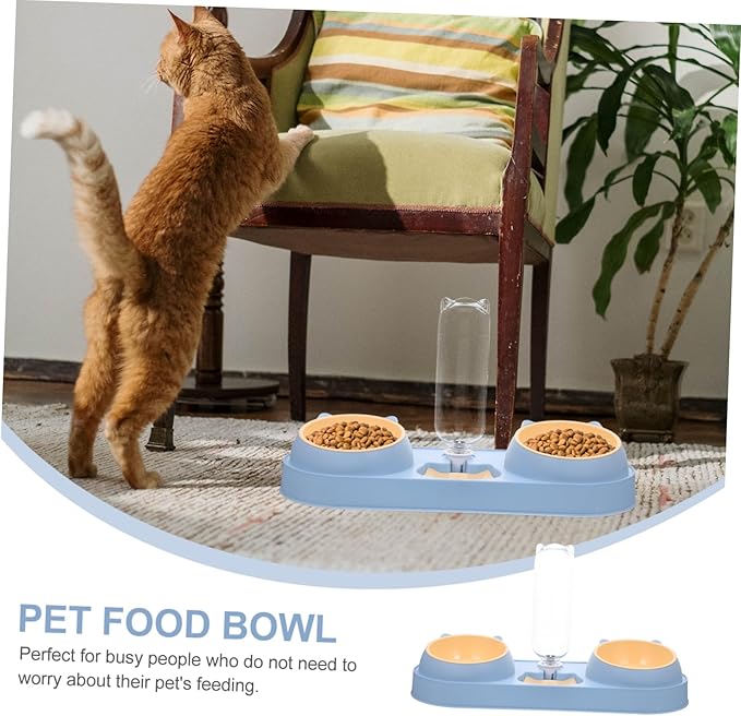 SUPVOX Dog Food Dispenser Automatic Feeder Plastic Bowl for Cats Dogs Elevated Cat Bowl