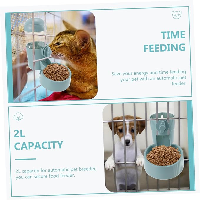 Yardwe Hanging Automatic Pet Food Feeder Material Non-tip and Cats Easy to Install Feeding Station for Puppies and Kittens