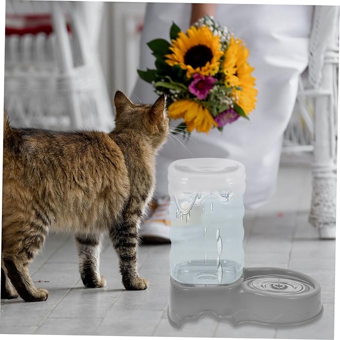 HANABASS Automatic Pet Water Dispenser for Cats Dogs Sturdy Plastic Gravity Feeder Easy to Fill Removable Bowl