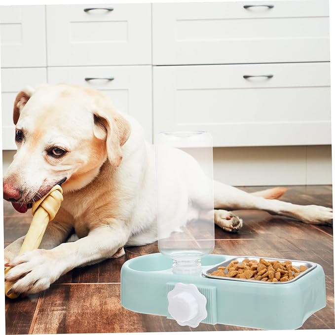 Mikikit 1set Automatic Water Refilling Pet Bowl Dog Feeder Cat Bowls Detachable Water Dispenser Cage Pet Food