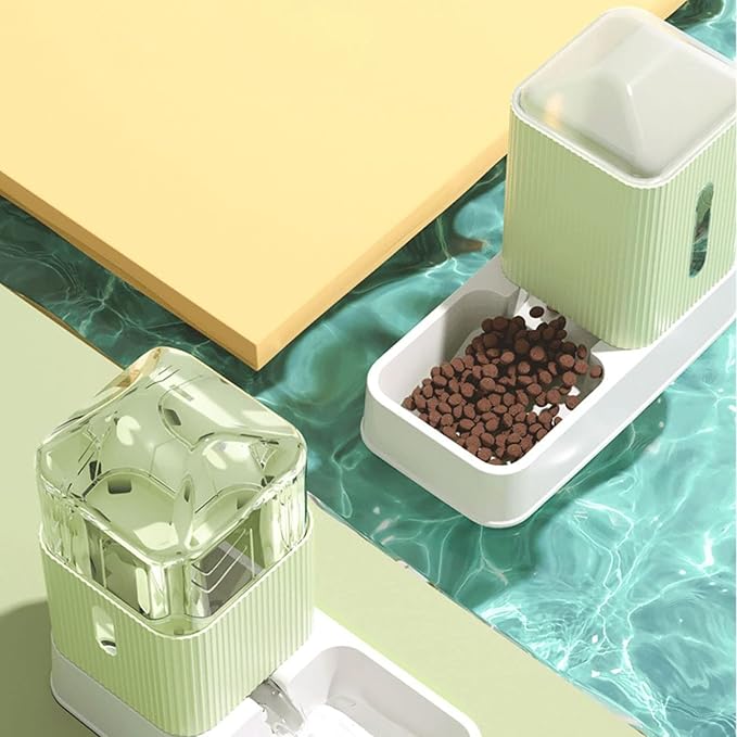 3.5L Gravity Pet Feeder and Water Dispenser, Removable Fully Enclosed Waterer Feeder Dog Automatic Feeder Set, Large Capacity Feeding Bowls for for Small Medium Dog Puppy