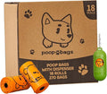 Dog Poop Bags With Dispenser, Strong and Leak-proof Waste Bags for Pets, Floral Scented, 270 Count (18 Packs of 15), 13 Inch x 9 Inch (Orange)