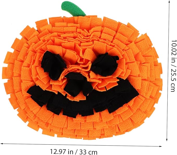 Snuffle Mat for Dogs Pumpkin-Shaped Pet Enrichment Toy Mental Easy to Compact Design Fleece for All Breeds