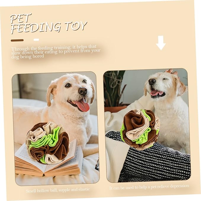 Dog Sniffing Training Toy Interactive Pet Feeding Slow Eating Ball for Dogs Snuffle Toy for Mental Stimulation Healthy Eating and Material Avocado