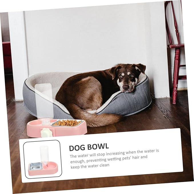 POPETPOP 1 Set Hanging Automatic Pet Feeder Water Dispenser Dual Bowl for Cats Dogs Non Slip Design Convenient for Home Pet Stores Water Present Box