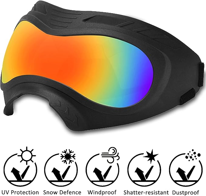 Dog Sunglasses,Doggles Anti-UV Protection, Pet Sunglasses with Adjustable Strap, Suitable for Motorcycle Car Driving Bike Riding Hiking Swimming Wind Dust Fog Dog Eye Protection