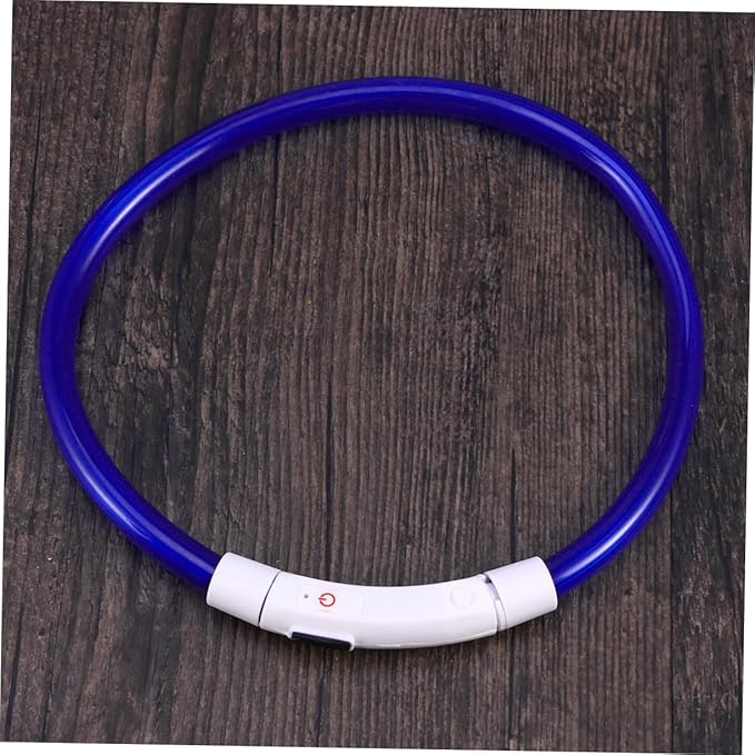 KESYOO LED Dog Collar USB Rechargeable Glowing Silicone PET Collar 50cm Waterproof Fiber for Night Safety