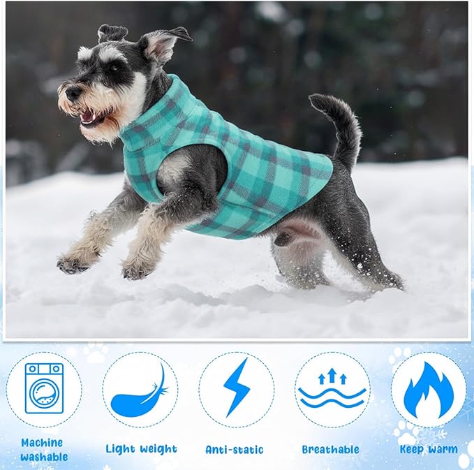 Reginary 10 Pack 2X-Large Dog Sweaters Fleece Pet Dog Clothes with Leash Ring Soft Warm Winter Puppy Plaid Shirt(Stylish)