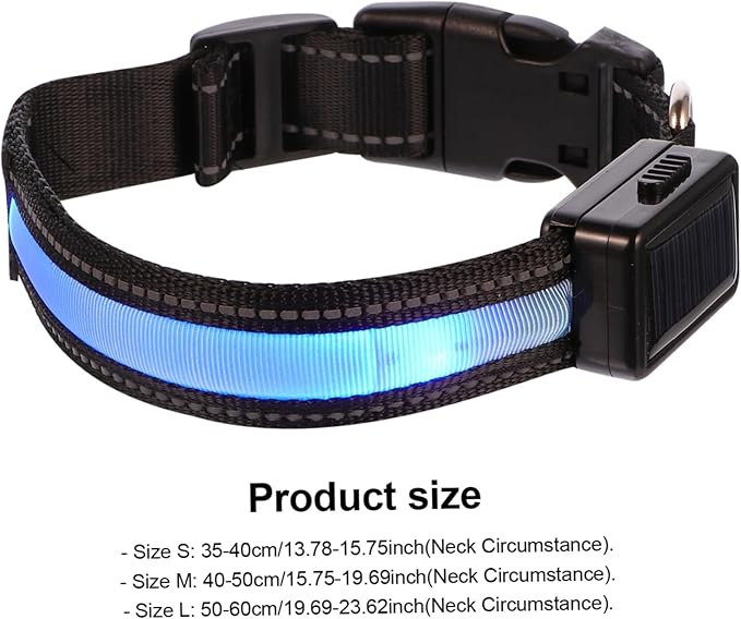 VOSAREA Glowing Dog Collar Bright Modes Rechargeable Led Collar for Pets Puppy Easy Release Buckle