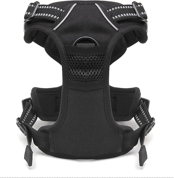 TRUE LOVE Adjustable No-Pull Dog Harness Reflective Pup Vest Harnesses Comfortable Control Brilliant Colors TLH5651(Black,S)