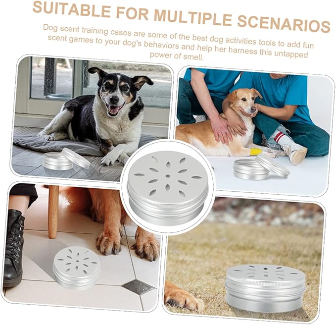 Happyyami 60ML Dog Scent Training Case Aluminum Sniffle Box for Dog Nose Training Work Scent Detection Kit