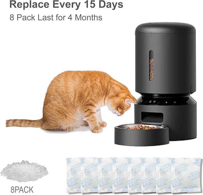 8 PCS Replacement Desiccant Packs for PETLIBRO Automatic Cat Feeder,Refill for Smart Cat & Dog feeders ，Moisture-Proof & Fresh-Keeping, Individually Wrapped