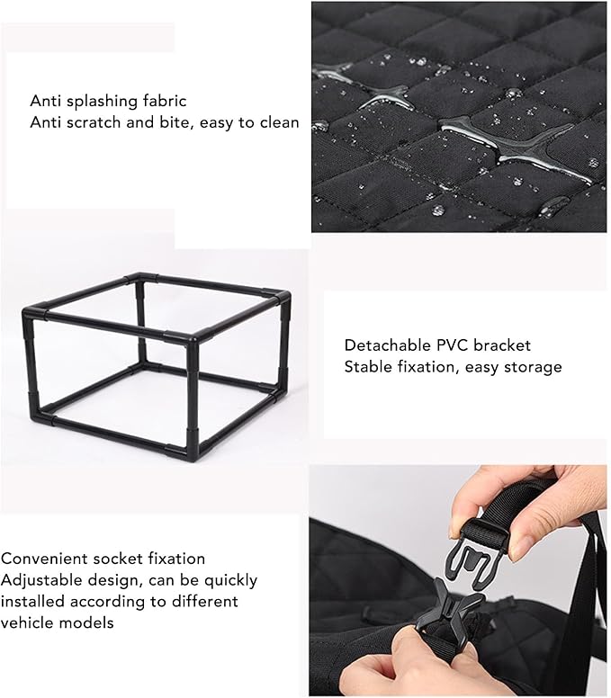 Car Dog Seat, Polyester PVC Breathable Mesh Carrier for Small Medium Dogs, Portable Pet Cat Car Seat, Travel Booster Safety Bed