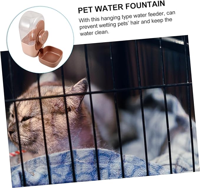 YARNOW Automatic Hanging PET Water Feeder Cage Mounted Dog Cat Water Dispenser Convenient Fill Design for Small Animals