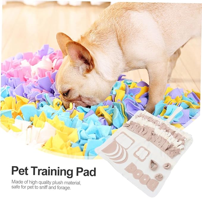 POPETPOP Pet Snuffle Mat for Dogs Activity and Feeding Pad with -Skid Backing for Nose Work and Slow Feeding Small Removable and Washable Design