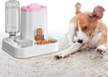 Automatic Dog Cat Feeder and Water Dispenser Combo, 10L Large Capacity Pet Food and Water Station with Integrated Bowl for Multiple Pets (Pink)