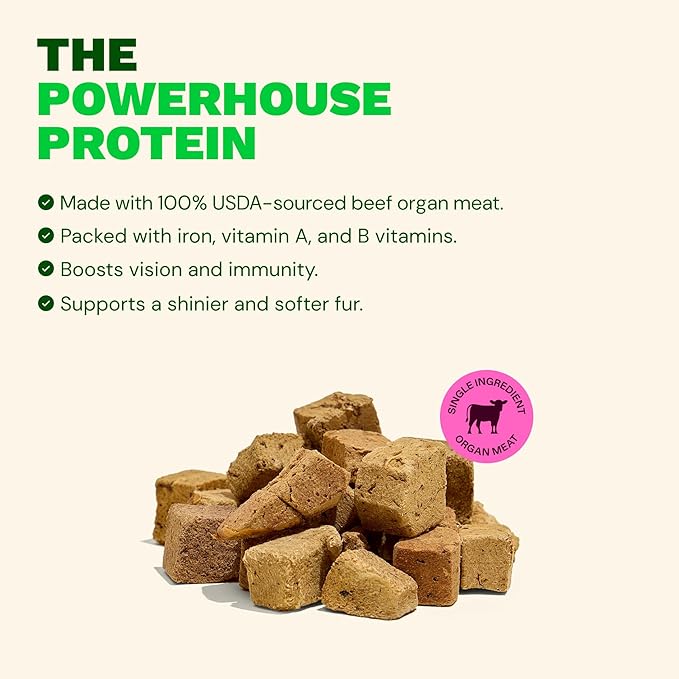 Get Joy Freeze Dried 100% Beef Liver Dog Treats, 4oz | Single Ingredient Organ Meat, High Protein Raw Dog Food Topper, Snack & Training Rewards | Grain Free, Gluten Free, Filler Free